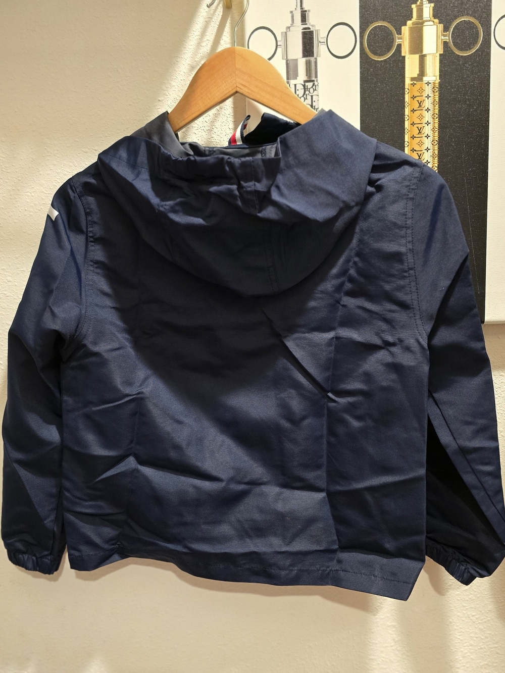 Kids Tommy Hilfiger Navy Packable Pullover Windbreaker with Red & White Details - Picture 5 of 6